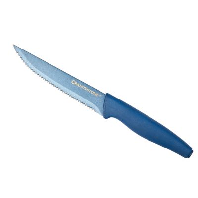 Image showing  Nutri Blade 6-Piece Stainless Steel Steak Knives in Blue