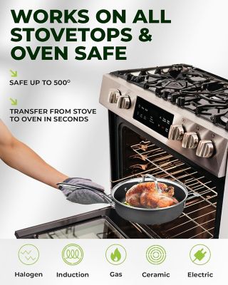 Image showing  Armor Max 2x Hard Anodized 4 qt. Deep Saute Pan with Lid in Black