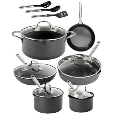 Gotham Steel Pro Ultra Ceramic 15-Piece Cookware Set with Utensils in Black