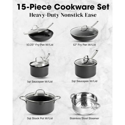 Image showing  Pro Ultra Ceramic 11-Piece Cookware Set in Black