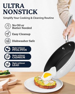 Image showing  Charleston Collection Hammered 15-Piece Cookware Set in White