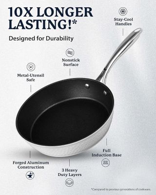 Image showing  Charleston Collection Hammered 15-Piece Cookware Set in White