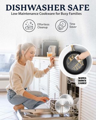 Image showing 5 th Granitestone Charleston Collection Hammered 15-Piece Cookware Set in White