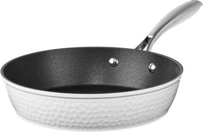 Granitestone Charleston Collection Hammered 12 in. Frying Pan in White