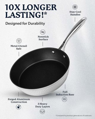 Image showing  Charleston Collection Hammered 12 in. Frying Pan in White