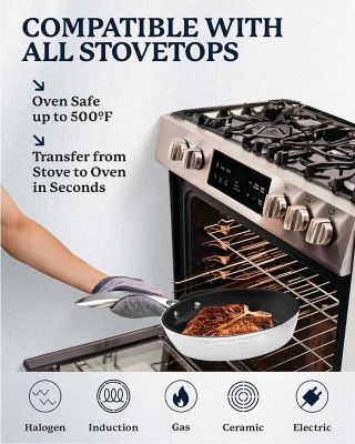 Image showing  Charleston Collection Hammered 12 in. Frying Pan in White