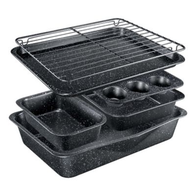 Granitestone StackMaster 6-Piece Stackable Bakeware Set in Black