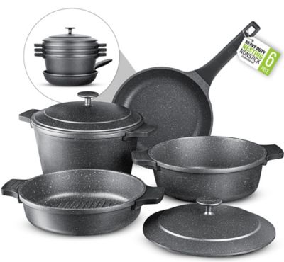 Granitestone Heavy-Duty Cast Aluminum Cookware Set, 6 pc.