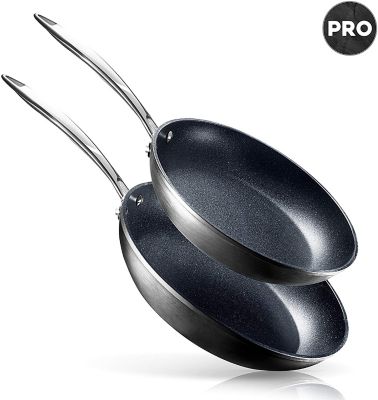 Granitestone Pro Hard Anodized 10 in. and 11.5 in. Frying Pan Set in Black