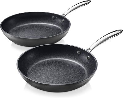 Image showing  Pro Hard Anodized 10 in. and 11.5 in. Frying Pan Set in Black