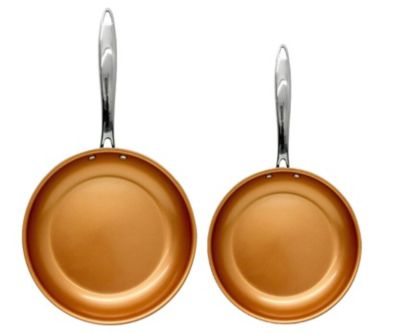 Image showing  Pro Hard Anodized 10 in. and 11.5 in. Frying Pan Set in Copper