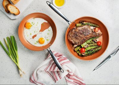 Image showing  Pro Hard Anodized 10 in. and 11.5 in. Frying Pan Set in Copper