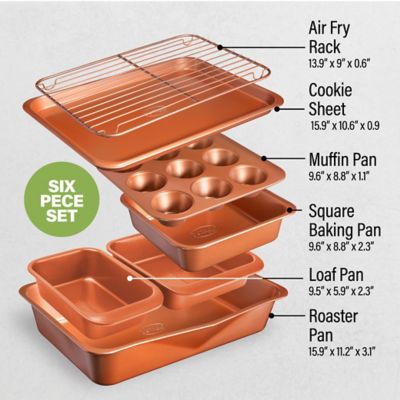Gotham Steel StackMaster 6-Piece Stackable Bakeware Set in Copper at ...