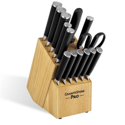 Granitestone Nutri Blade Pro 14-Piece Stainless Steel Knife Set Block