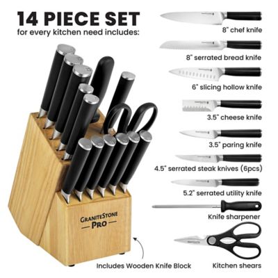 Image showing  Nutri Blade Pro 14-Piece Stainless Steel Knife Set Block
