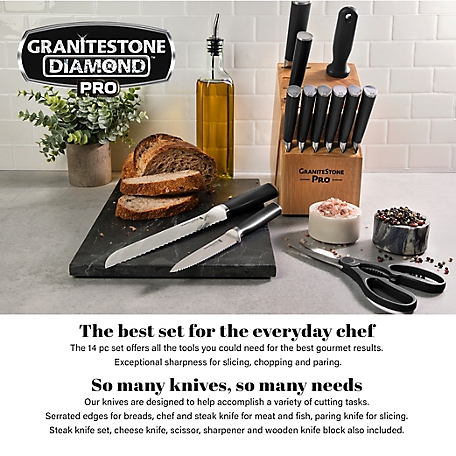 Granitestone Nutriblade 6-Piece Steak Knives with Comfortable Handles,  Stainless Steel Serrated Blades – Dishwasher-safe and Rust-proof Steak  Knife