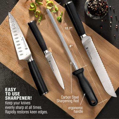 Image showing 7 th Granitestone Nutri Blade Pro 14-Piece Stainless Steel Knife Set Block