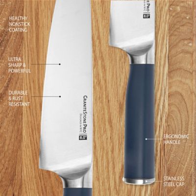 Image showing  Nutri Blade Pro 14-Piece Stainless Steel Knife Set with Block, Blue