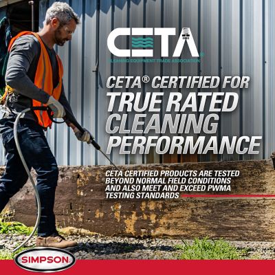 Image showing 8 th SIMPSON 3,600 PSI 2.5 GPM Gas Cold Water Professional PowerShot Pressure Washer, 49-State, HONDA GX200 with AAA Triplex Pump