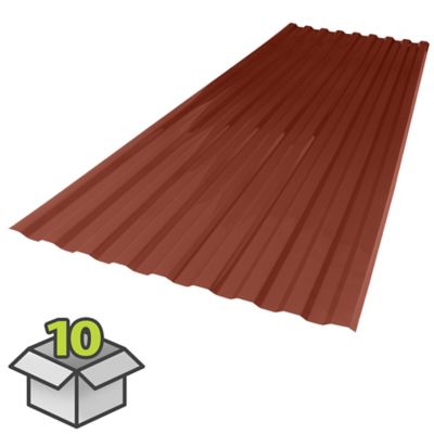 SUNTUF Corrugated Polycarbonate Sheet, 26 in. x 72 in., 10-Pack, Burgundy