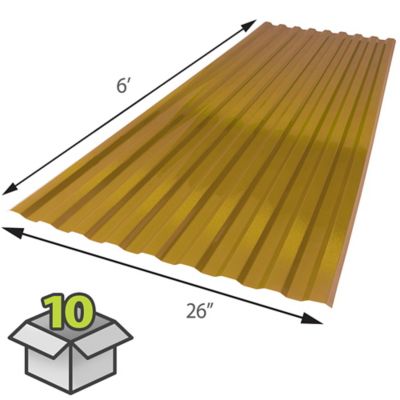 Image showing  Corrugated Polycarbonate Sheet, 26 in. x 72 in., 10-Pack, Gold