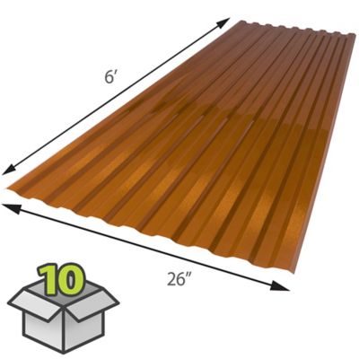 Image showing  Corrugated Polycarbonate Sheet, 26 in. x 72 in., 10-Pack, Copper