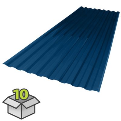 SUNTUF Corrugated Polycarbonate Sheet, 26 in. x 72 in., 10-Pack, Blue