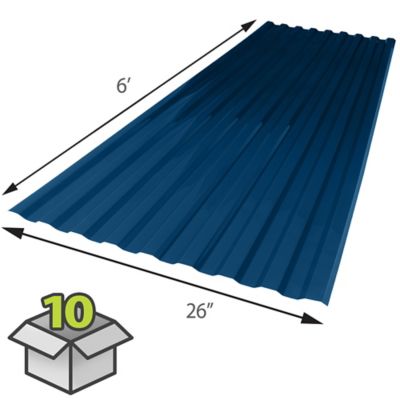Image showing  Corrugated Polycarbonate Sheet, 26 in. x 72 in., 10-Pack, Blue