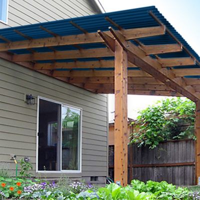 Image showing  Corrugated Polycarbonate Sheet, 26 in. x 72 in., 10-Pack, Blue