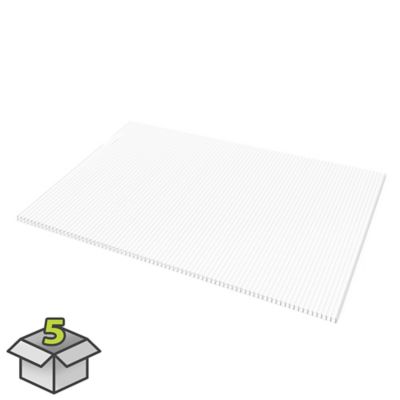 SUNLITE Multiwall Polycarbonate Sheet 24 in. x 48 in. 5 Sheet, White Opal, 193188