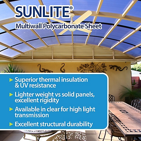 Sunlite Plaque En Polycarbonate Triple Parois Opalin - toiture - toiture en  pente - toiture - plaques alveolaires en pc - sunlite plaque en  polycarbonate triple parois opalin
