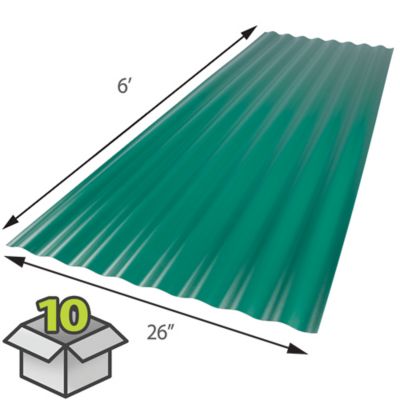 Image showing  Corrugated Foam Polycarbonate Sheet, 26 in. x 72 in., 10-Pack, Dark Green