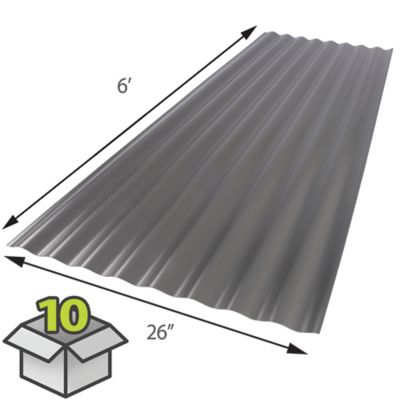 Image showing  Corrugated Foam Polycarbonate Sheet, 26 in. x 72 in., 10-Pack, Castle Gray