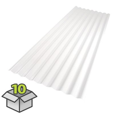 SUN 'N RAIN Corrugated PVC Panel .032 - 26 in. x 72 in. 10 pk., White, 190829