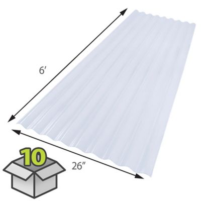 Image showing  Corrugated PVC Panel, 0.032 - 26 in. x 72 in., 10-Pack, Blue
