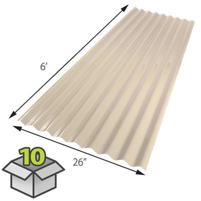 Image showing  Corrugated PVC Panel, 0.032 - 26 in. x 72 in., 10-Pack, Beige
