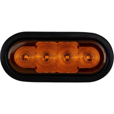 Image showing  6 in. Oval Strobe Light with Amber LEDs/Lens and 9 Flash Patterns