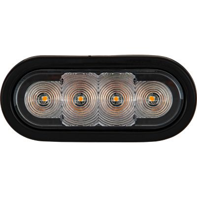Image showing  6 in. Oval Strobe Light with Amber LEDs and 9 Flash Patterns