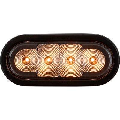 Image showing  6 in. Oval Strobe Light with Amber LEDs and 9 Flash Patterns