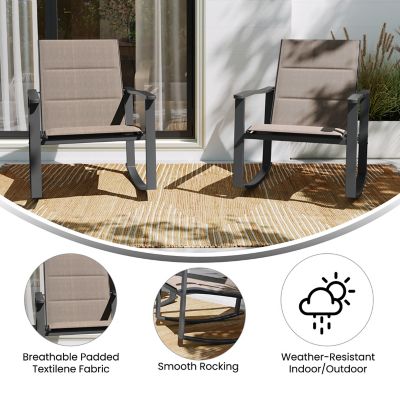 Image showing  Brazos Set of 2 Outdoor Rocking Chairs with Flex Comfort Material and Metal Frame