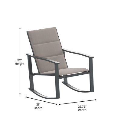 Image showing  Brazos Set of 2 Outdoor Rocking Chairs with Flex Comfort Material and Metal Frame