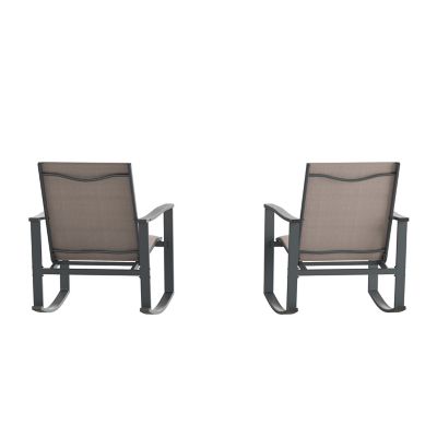 Image showing 6 th Flash Furniture Brazos Set of 2 Outdoor Rocking Chairs with Flex Comfort Material and Metal Frame