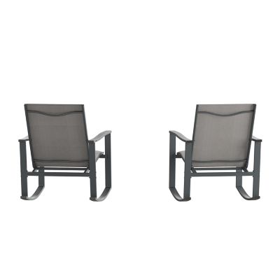Image showing 6 th Flash Furniture Brazos Set of 2 Outdoor Rocking Chairs with Flex Comfort Material and Metal Frame