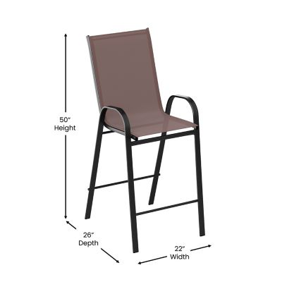Image showing  2 Pack Brazos Series Outdoor Barstools with Flex Comfort Material and Metal Frame