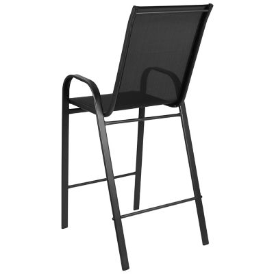 Image showing  2 Pack Brazos Series Outdoor Barstools with Flex Comfort Material and Metal Frame