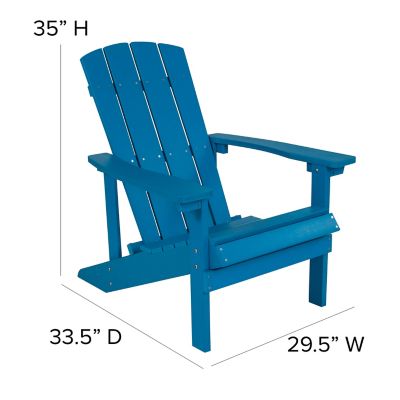 Image showing  Charlestown Set of 2 All-Weather Poly Resin Wood Adirondack Chairs with Cushions for Deck, Porch, and Patio