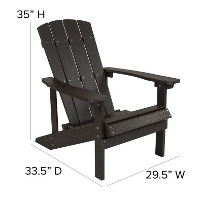 Image showing  Charlestown Set of 2 All-Weather Poly Resin Wood Adirondack Chairs with Cushions for Deck, Porch, and Patio