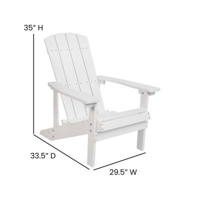 Image showing  Charlestown Set of 2 All-Weather Poly Resin Wood Adirondack Chairs with Cushions for Deck, Porch, and Patio