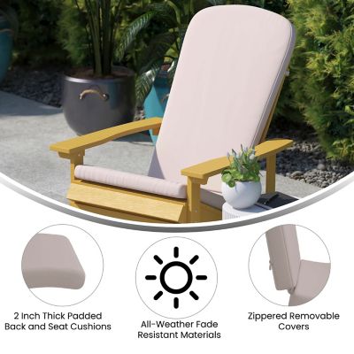 Image showing  Indoor/Outdoor Folding Adirondack Chairs with Cushions - Set of 2