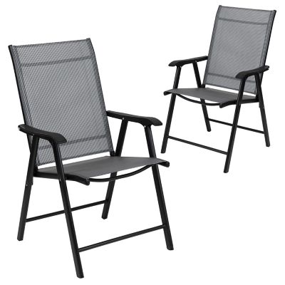 Flash Furniture Paladin Outdoor Folding Patio Sling Chair (2 Pack)